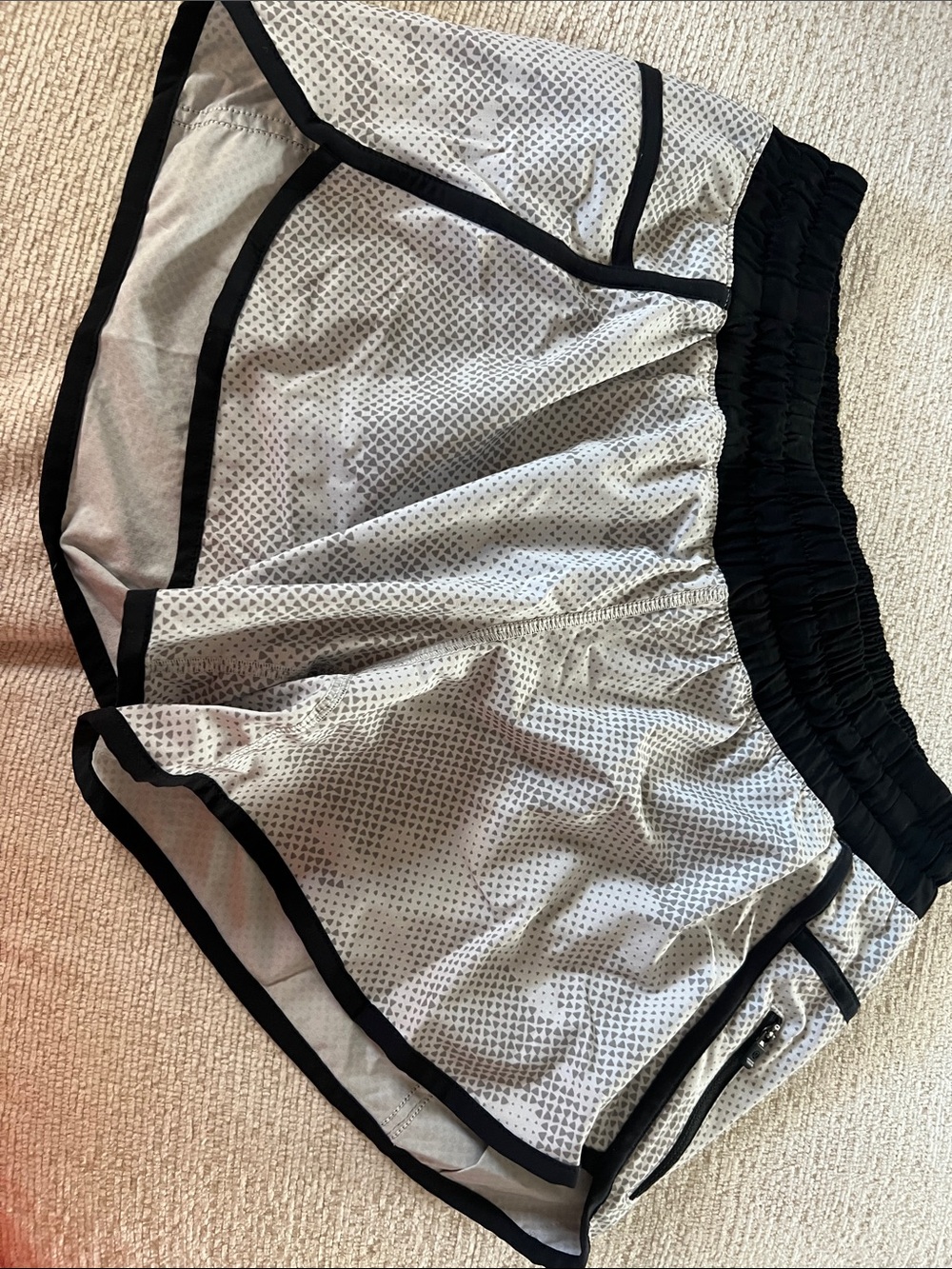 lululemon athletica Womens White and Black Athletic Shorts
